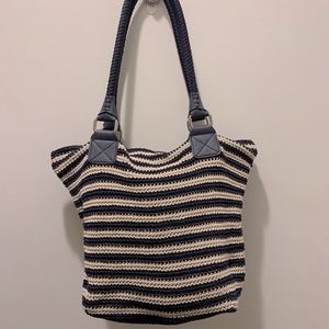 The Sak Navy and Beige Striped Tote